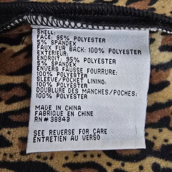 NWOT Via Spiga Hooded Trench Coat Raincoat Black Animal Print Faux Fur Lining M - Picture 15 of 16